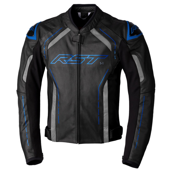 RST RST S1 CE Mens Leather Jacket Neon Blue